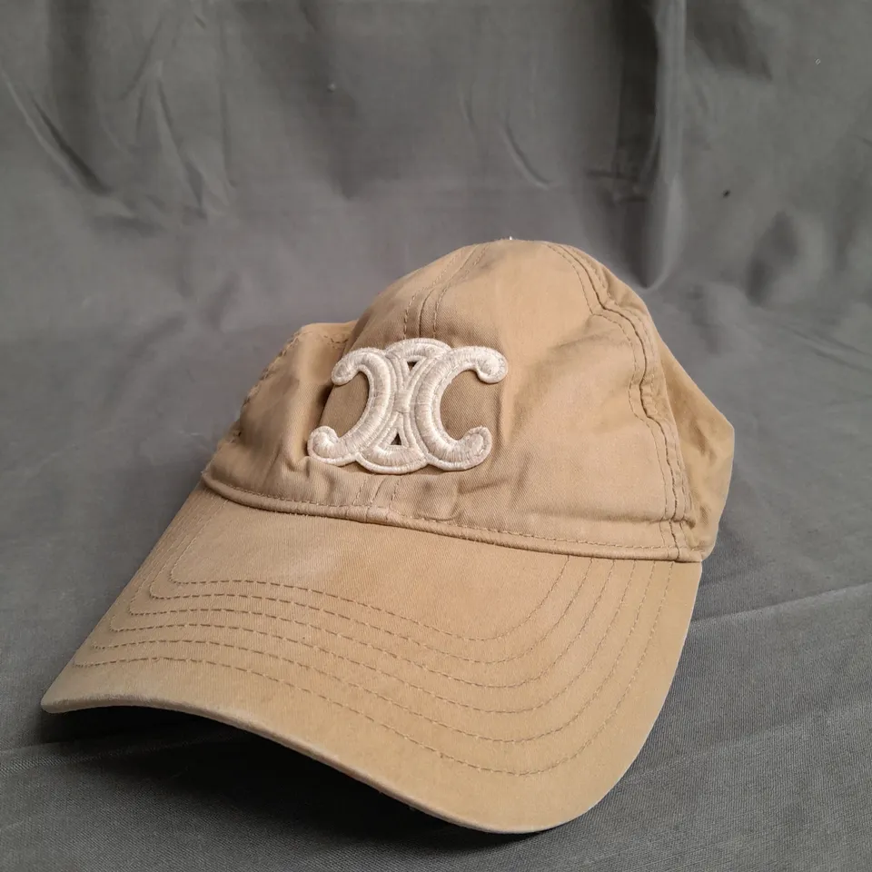 CELINE TAN CAP WITH ADJUSTABLE BACK