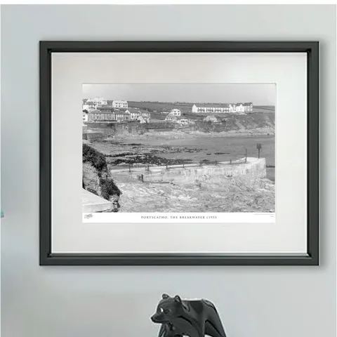 BOXED PORTSCATHO, THE BREAKWATER C1955 - SI2NGLE PICTURE FRAME PRINT (1 BOX)
