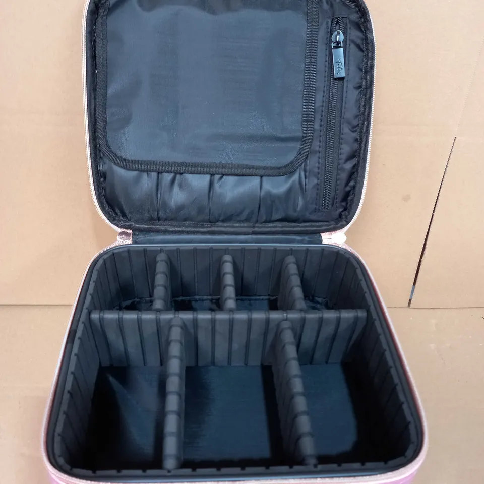 METALLIC MAKE-UP ORGANISER TWO TIER VANITY CASE