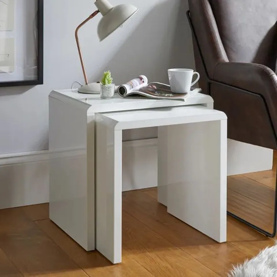 KNOX WHITE NEST OF TABLES PAIR