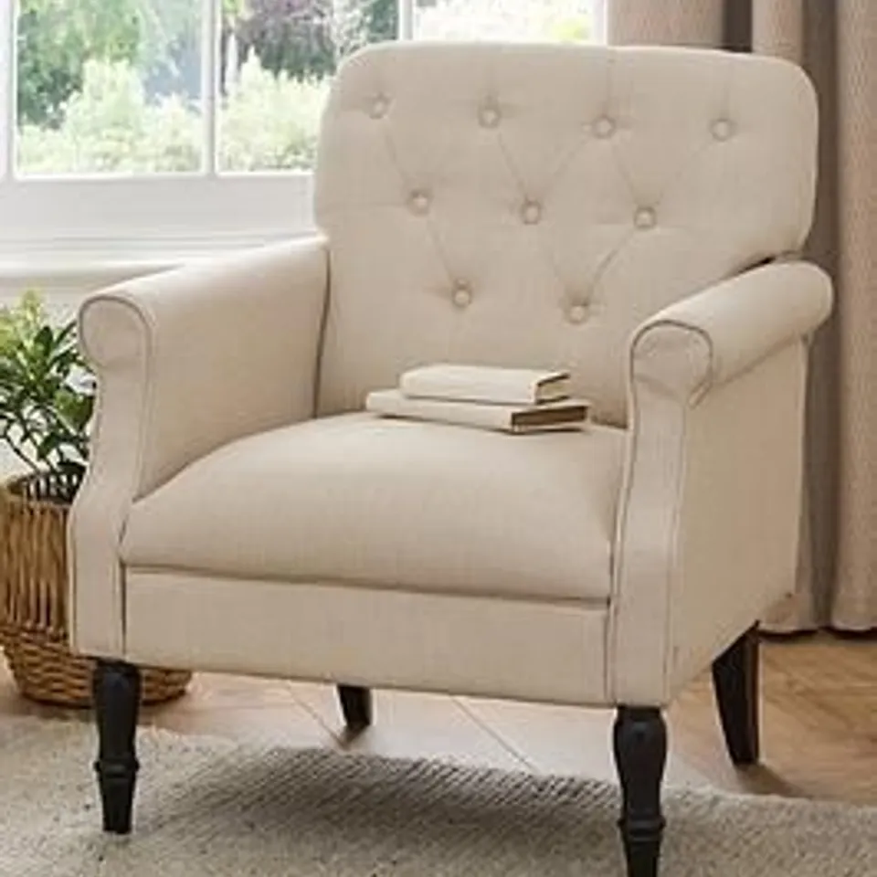 BOXED VERY HOME PIEPER FABRIC ACCENT CHAIR IN GREY - COLLECTION ONLY