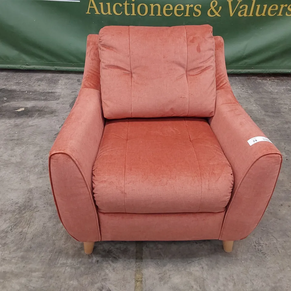QUALITY BRITISH MANUFACTERED DESIGNER EDWARD ARMCHAIR DELUXE AUTUMN FABRIC