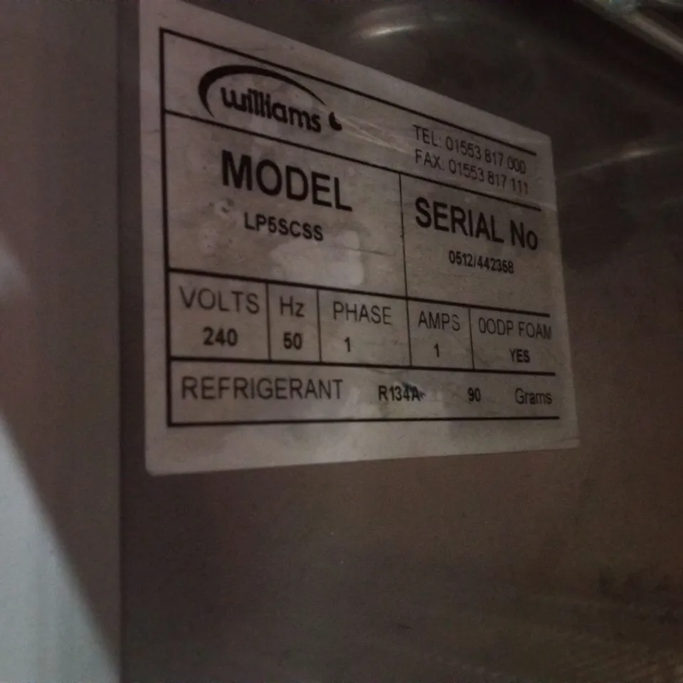 WILLIAMS UNDERCOUNTER FRIDGE