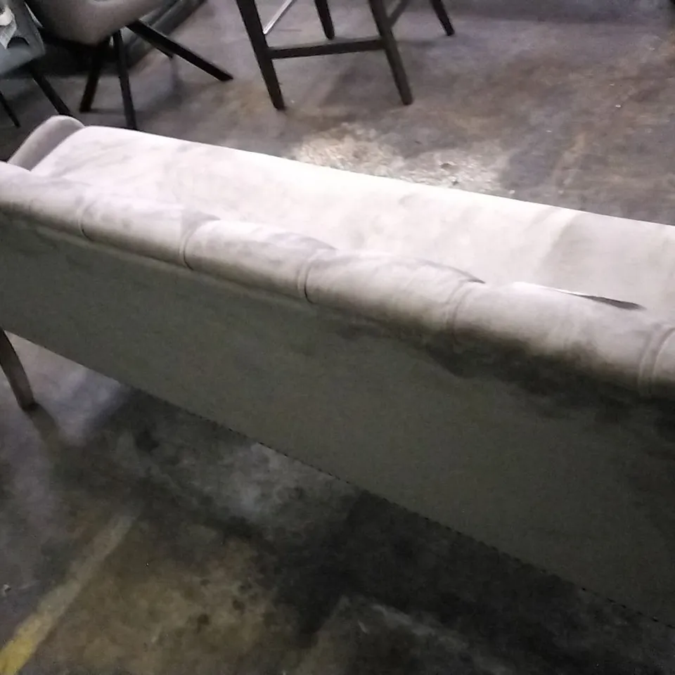 DESIGNER MINK PLUSH VELVET PILLOWED AND STUDDED BENCH