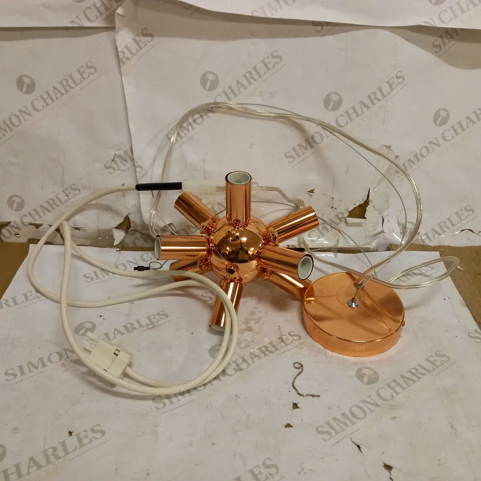 JOULES 9IT PENDANT COPPER PLATE & METALLIC TINTED BRONZE GLASS