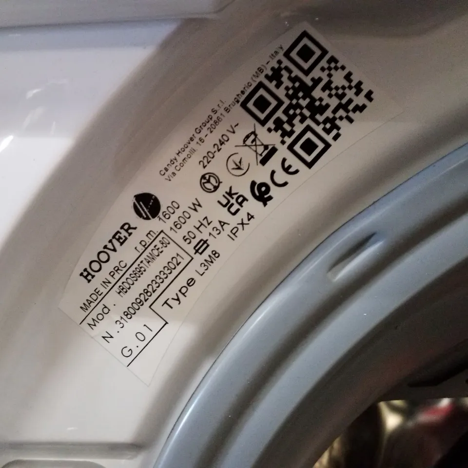 HOOVER H-WASH 300 H3DS4855TACBE FREESTANDING WASHER DRYER BLACK - UNPROCESSED RAW RETURN