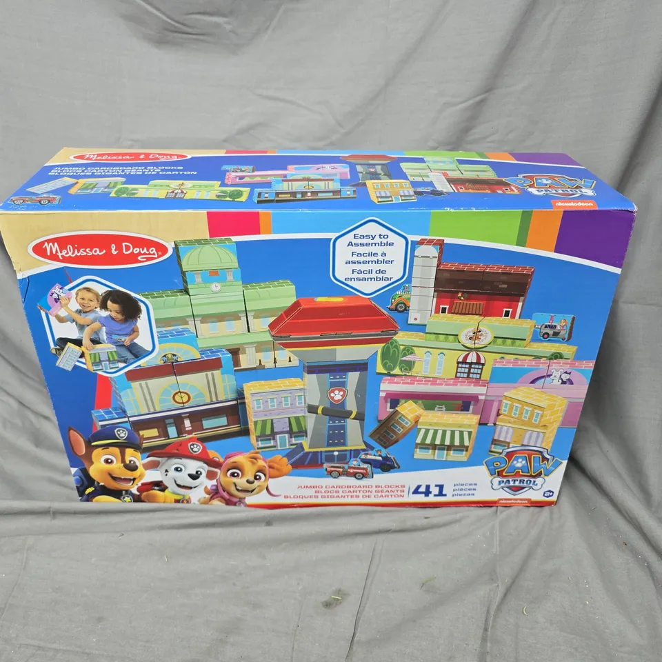 BOXED MELISSA & DOUG PAW PATROL JUMBO CARDBOARD BLOCKS SET