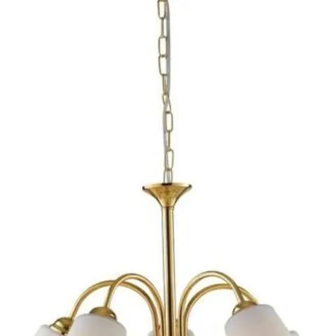 BOXED FAN EUROPE CEILING PENDANT LIGHT 5 LIGHT E14 40W GOLD