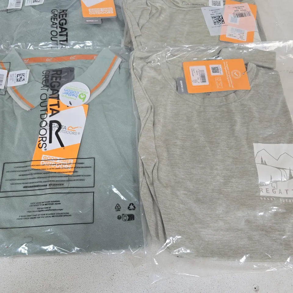 LOT OF 10 ASSORTED BRAND NEW REGATTA T-SHIRTS & IN VARIOUS STYLES, COLOURS AND SIZES