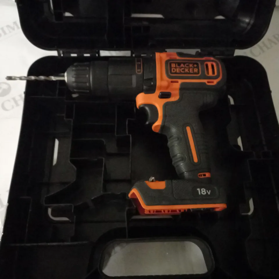 BLACK+DECKER 18 V CORDLESS 2-GEAR COMBI HAMMER DRILL POWER TOOL (BCD70051K)