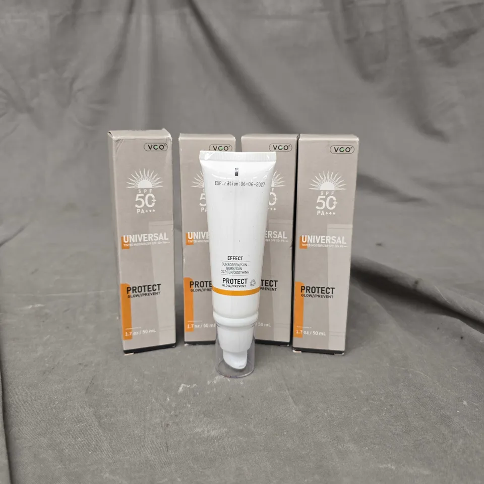 LOT OF 4 VCO UNIVERSAL TINTED MOISTURISER SPF 50 50ML