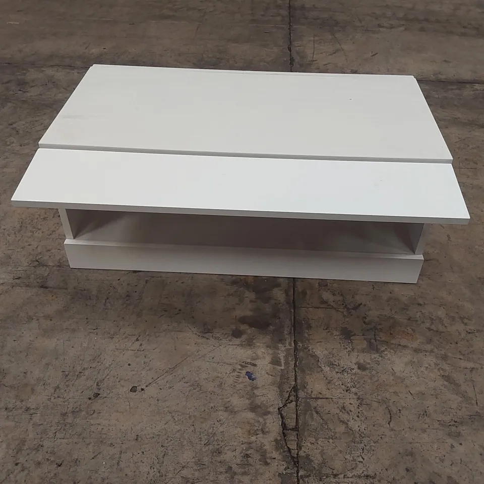 DESIGNER WHITE WOODEN COFFEE TABLE/TV STAND