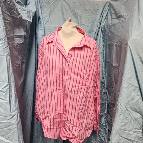 ISLA & BIRD PINK STRIPED SHIRT, WOMEN'S, UK 14