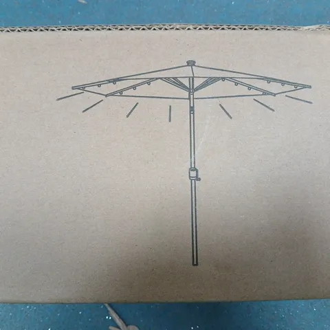 BOXED 9FT PATIO UMBRELLA WITH LED LIGHT IN GREEN - COLLECTION ONLY