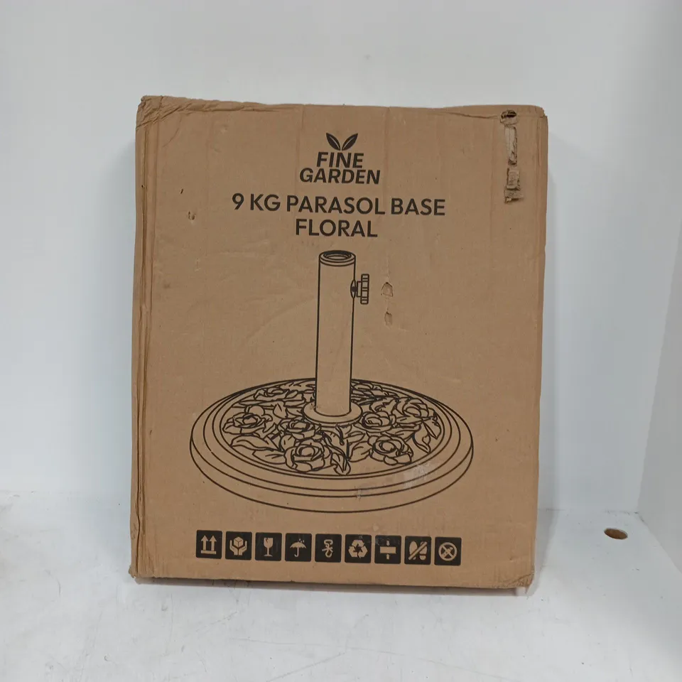 BOXED FINE GARDEN 9KG PARASOL BASE - FLORAL