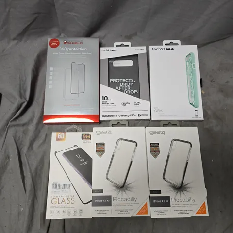 APPROXIMATELY 150 ASSORTED PHONE CASES/SCREEN PROTECTORS IN VARIOUS SIZES, STYLES & MODELS TO INCLUDE BRANDS SUCH AS GEAR4, TECH1, INVISIBLE SHIELD, ETC - COLLECTION ONLY
