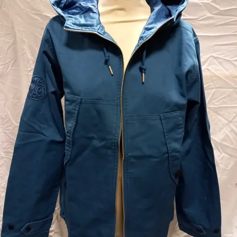 PRETTYGREEN COOPER SHORT PARKA COAT, TURQUOISE - SIZE SMALL 