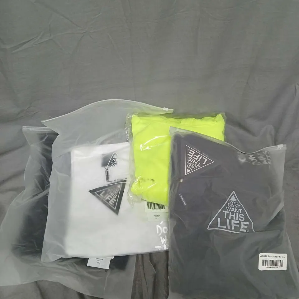 YOU DON'T WANT THIS LIFE - BOX OF APPROXIMATELY 10 ASSORTED CLOTHING ITEMS TO INCLUDE - TSHIRT - HOODIE