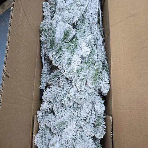 8FT FLOCKED EMPEROR CHRISTMAS TREE WITH METAL STAND