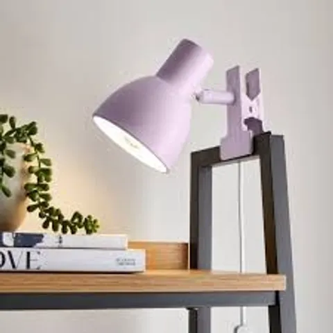 BOXED IMI METAL ADJUSTABLE CLIP-ON TASK TABLE LAMP - LILAC