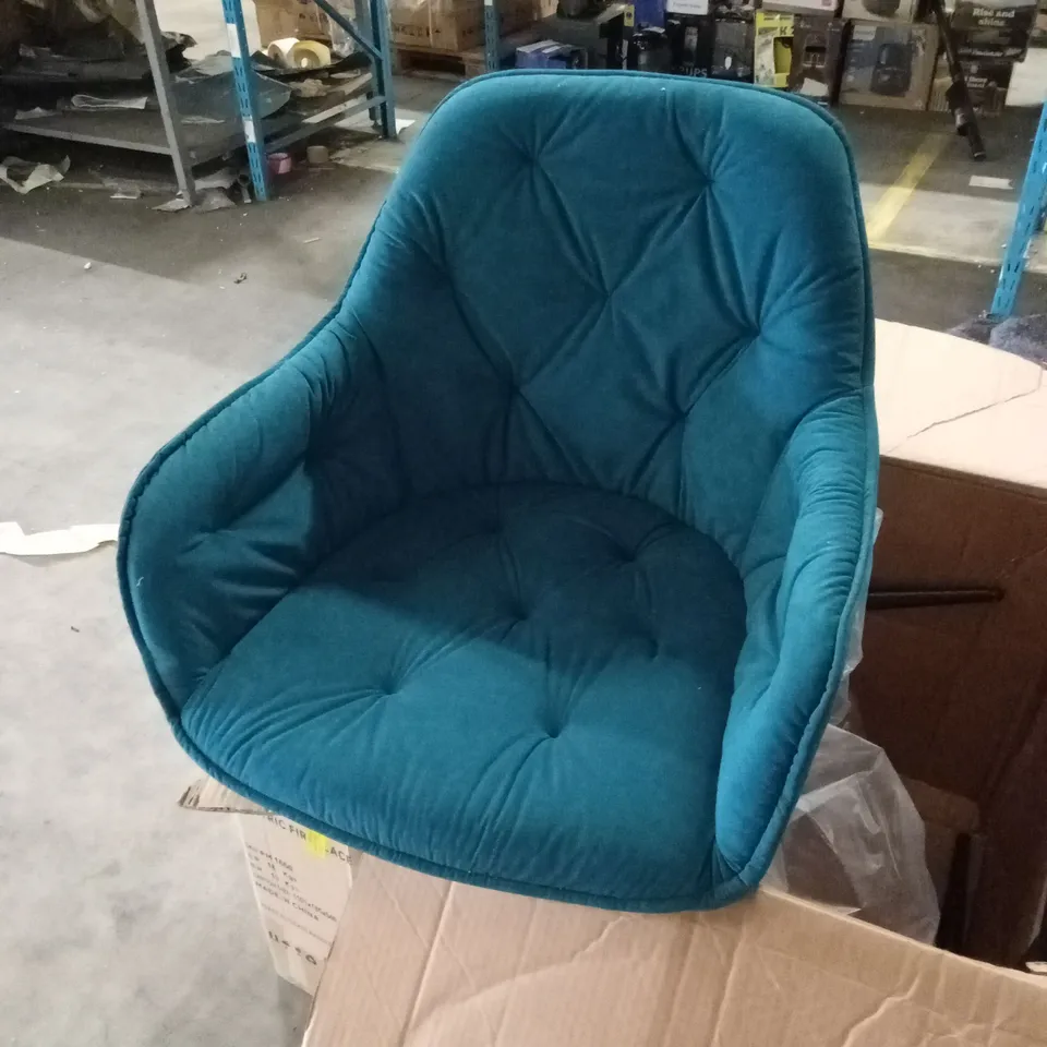 BOXED ANIKA TEAL VELVET DINING CHAIR