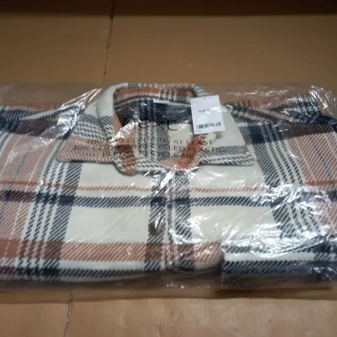 BAGGED NEXT BROWN CHECK OVERSIZED SHIRT - 14 YEARS
