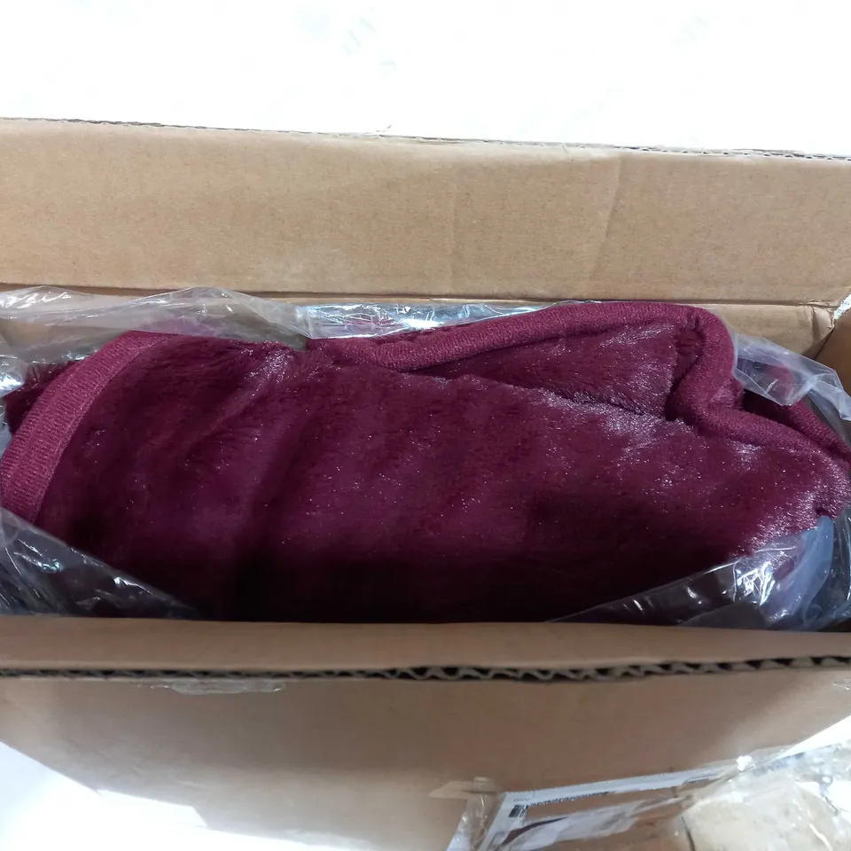 COZEE HOME VELVETSOFT HEATED THROW IN SHIRAZ WINE 