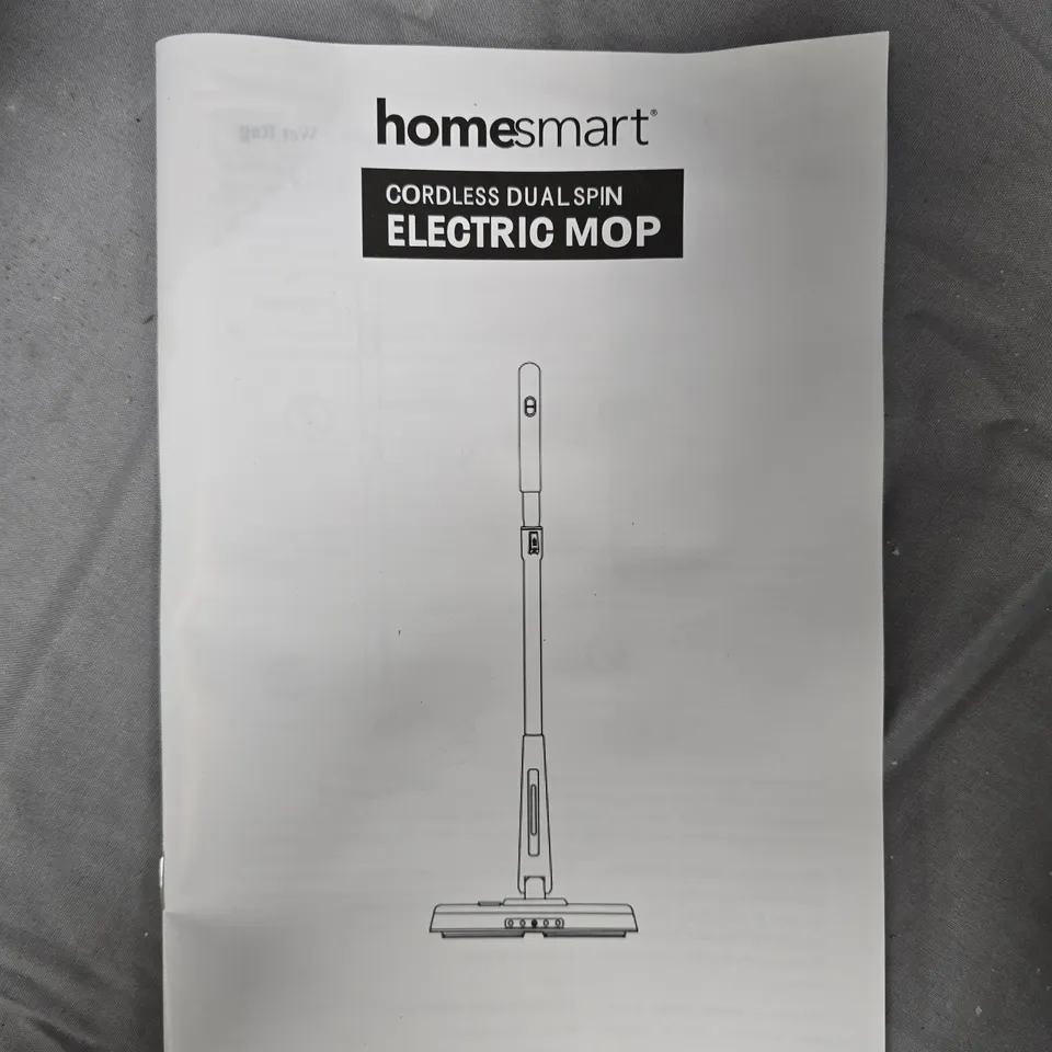 HOMESMART CORDLESS DUAL SPIN ELECTRIC MOP – BOXED