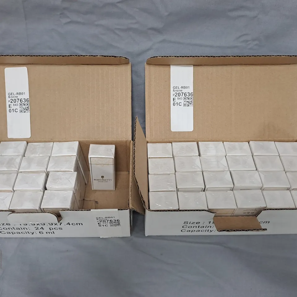 BOX OF APPROXIMATELY 40 SEALED BORN PRETTY COLOUR COAT - COLOURS MAY VARY - 6ML PER BOTTLE