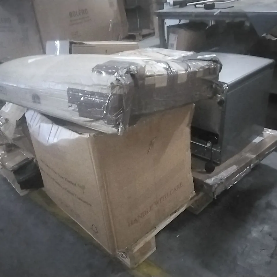 PALLET OF ASSORTED HOUSEHOLD GOODS AND PRODUCTS TO INCLUDE;MINI FRIDGE FREEZER,BLENDER,CHAIR