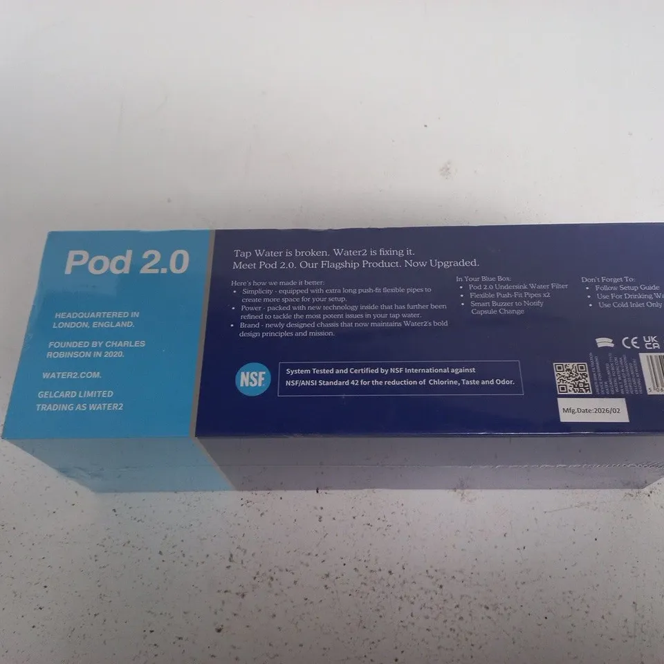 WATER2 POD 2.0 UNDER-SINK WATER FILTER SYSTEM – BOXED