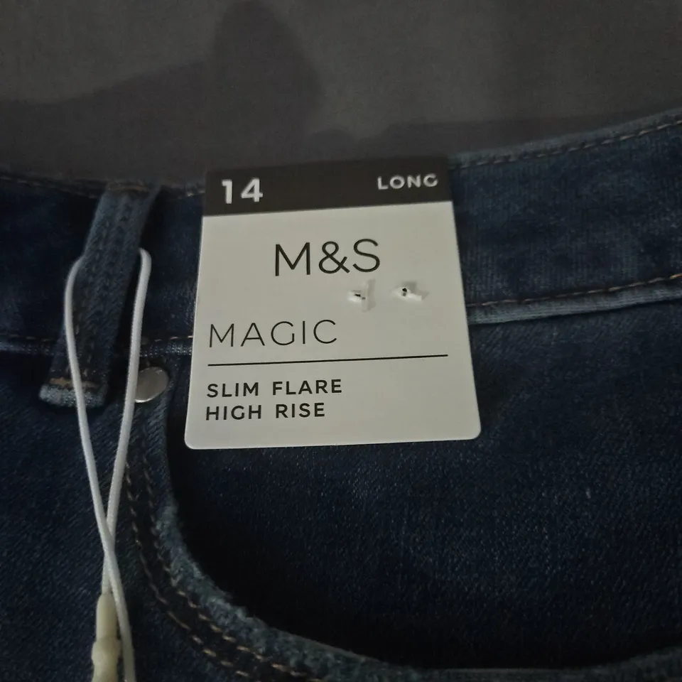 M&S MAGIC JEANS – WOMEN'S SLIM FLARE HIGH RISE, UK 14 LONG
