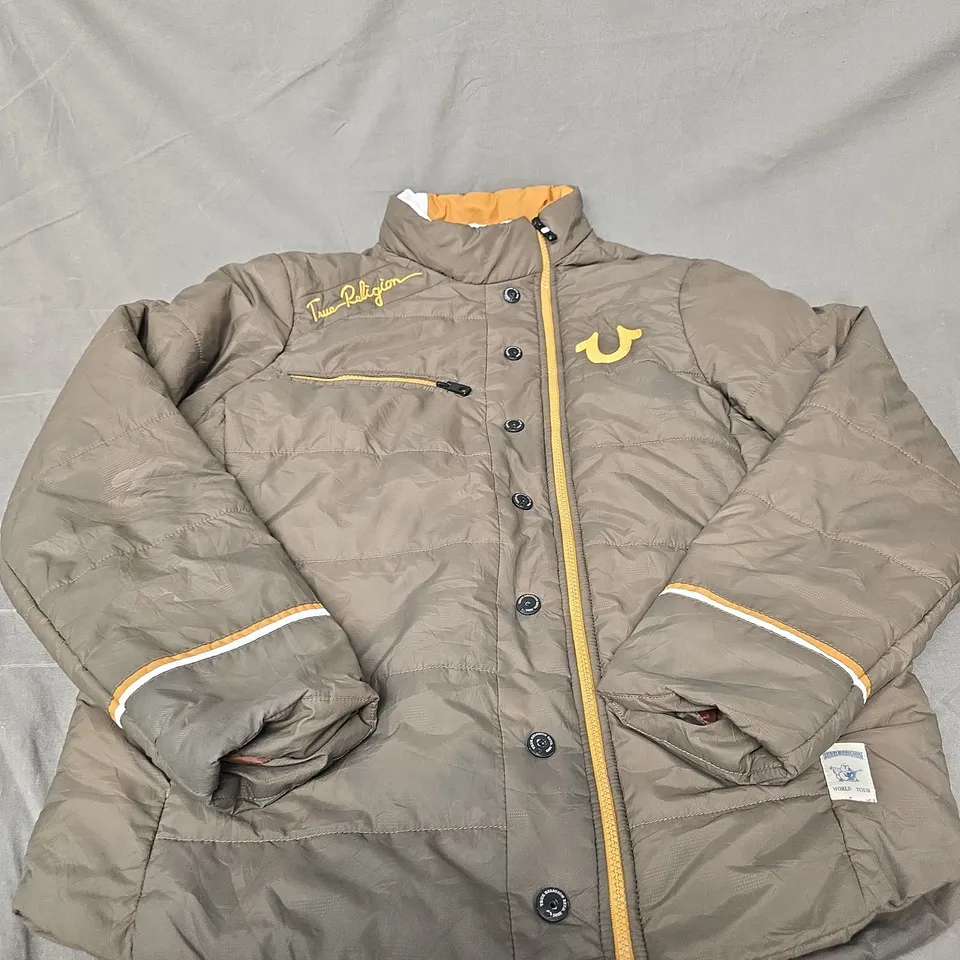 TRUE RELIGION WORLD TOUR PUFFER JACKET – TAUPE, SIZE L