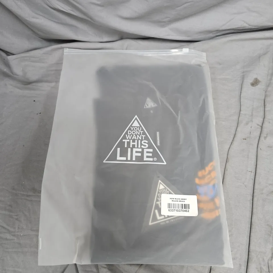 BAGGED YOU DONT WANT THIS LIFE NEW WAVE SHIRT IN BLACK - SIZE SMALL