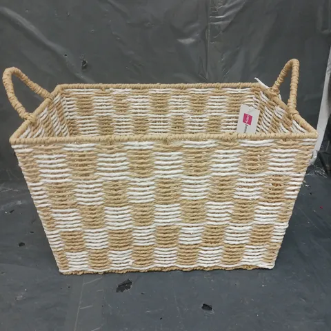 SQUARE PAPER ROPE CHECK BASKET 