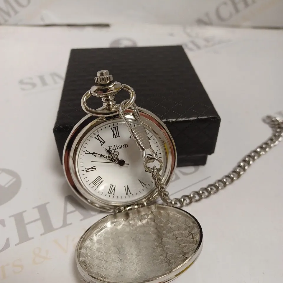 MENS EDISON POCKET WATCH WITH CHAIN 