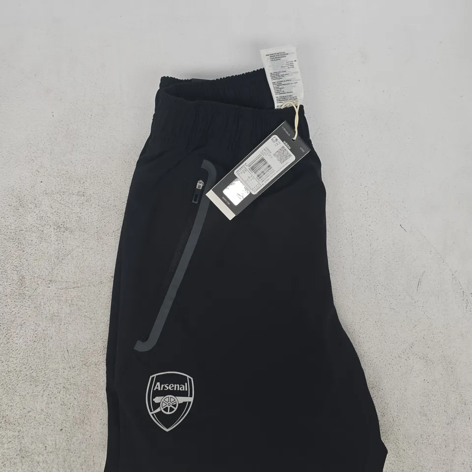 ADIDAS ARSENAL TIRO 25 COMPETITION VIS TECH TRAVEL PANTS IN BLACK SIZE UK SMALL