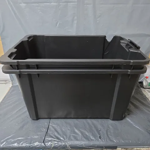 2 sealey 54l composite stackable storage boxes in black
