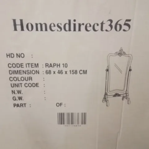 BRAND NEW HOMESDIRECT365 RAPHAEL ANTIQUE FRENCH STYLE FREESTANDING MIRROR