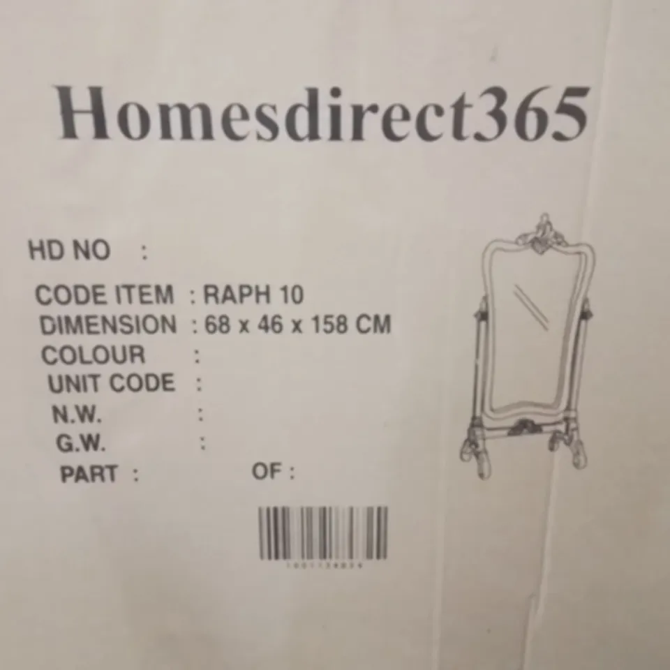 BRAND NEW HOMESDIRECT365 RAPHAEL ANTIQUE FRENCH STYLE FREESTANDING MIRROR 