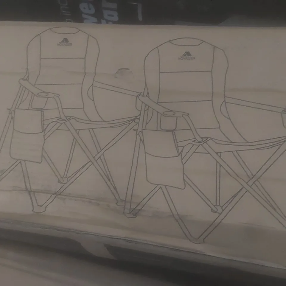 BOXED SET OF 2 VOYAGER PADDED CAMPING CHAIRS (1 BOX)