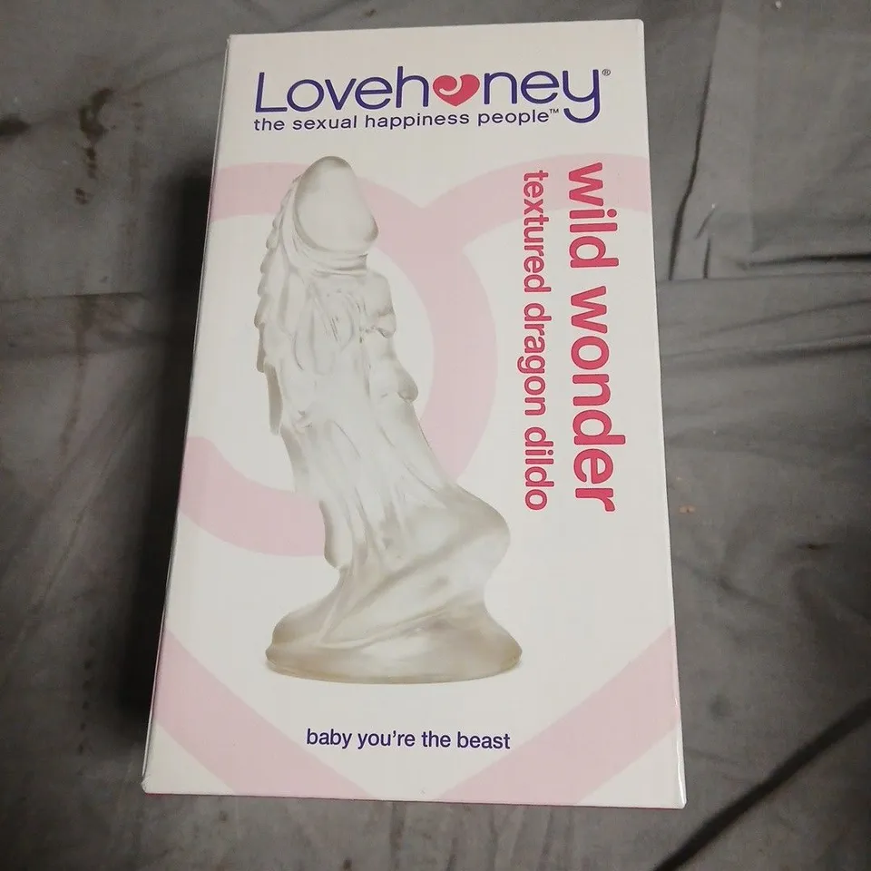 LOVEHONEY WILD WONDER TEXTURED DRAGON DILDO – BOXED