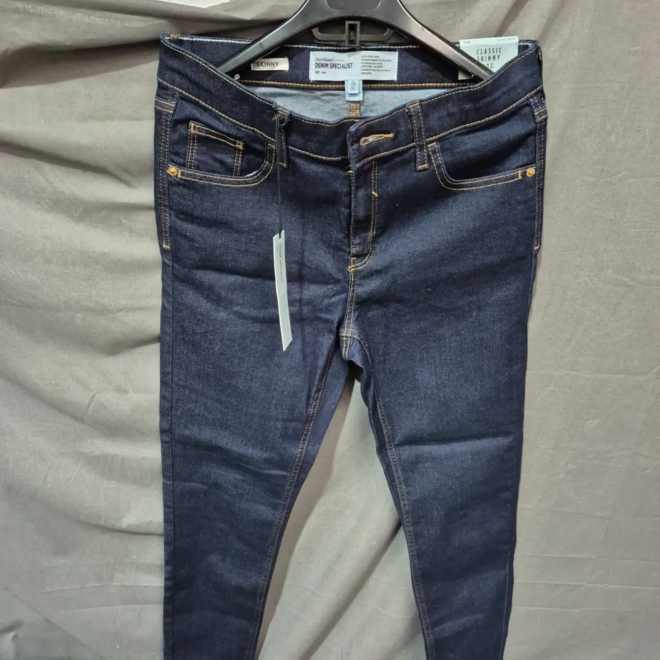 RIVER ISLAND DENIM SPECIALIST SKINNY JEANS – UK 10R (US 6R) – DARK INDIGO