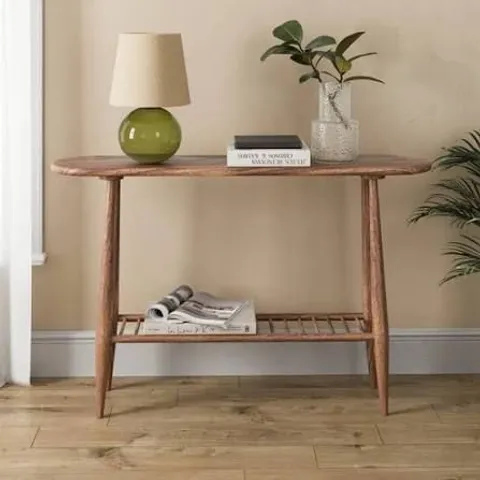 BOXED HAIDER CONSOLE TABLE, ACACIA WOOD - LIGHT WOOD (1 BOX)