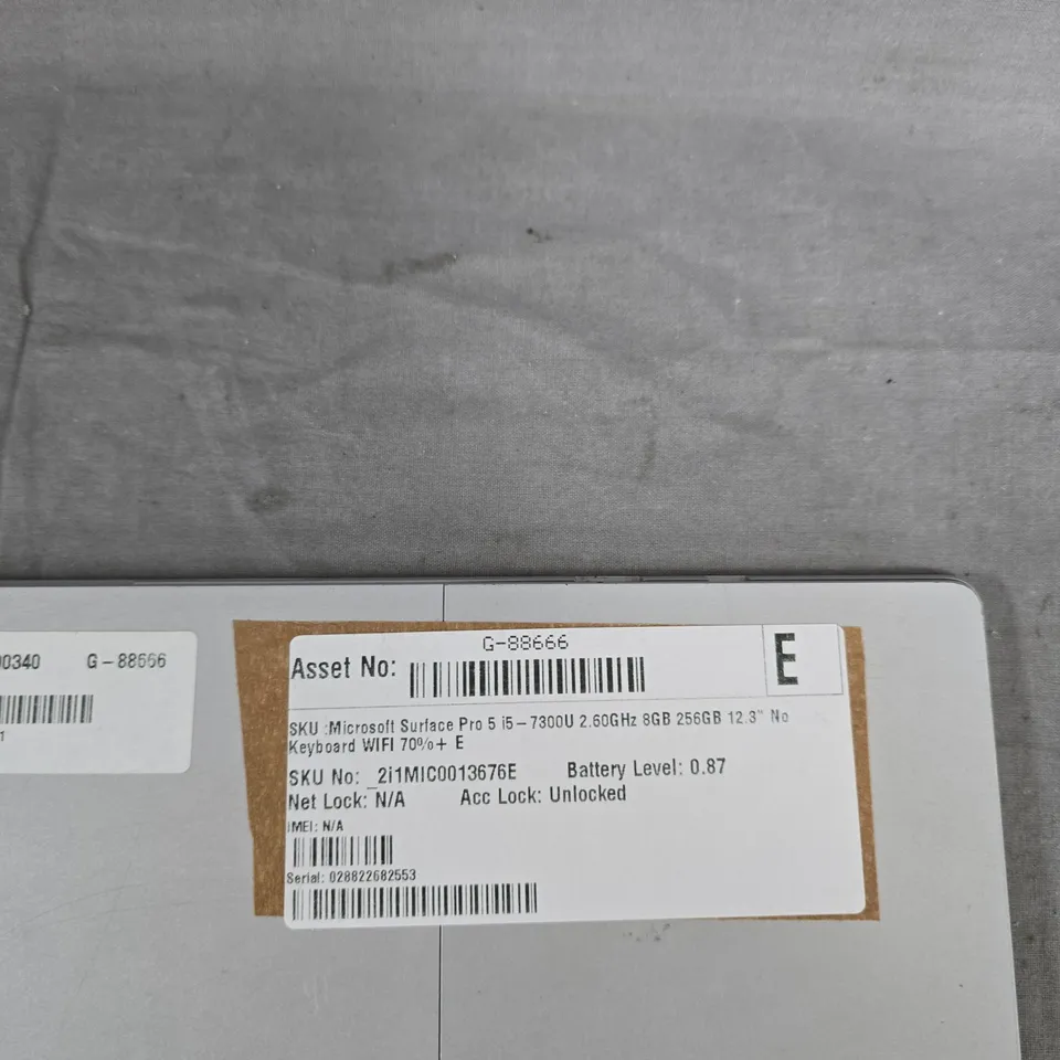 MICROSOFT SURFACE PRO 5 TABLET – I5-7300U, 8GB RAM, 256GB SSD, 12.3-INCH DISPLAY – NO KEYBOARD