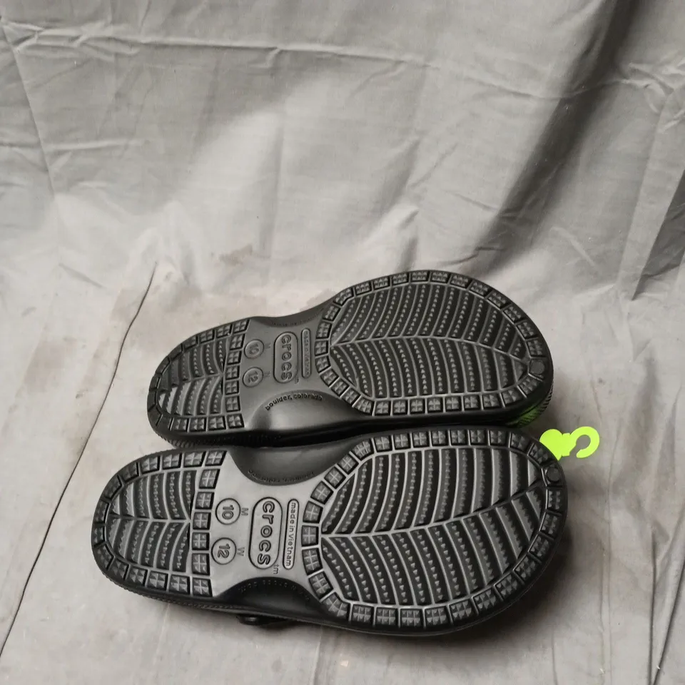 CROCS BLACK LINED CLOGS – DUAL COMFORT, TAG ATTACHED SIZE M9 W11 UNBOXED