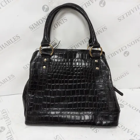 ASHWOOD TRIPLE COMPARTMENT LEATHER SHOULDER BAG BLACK