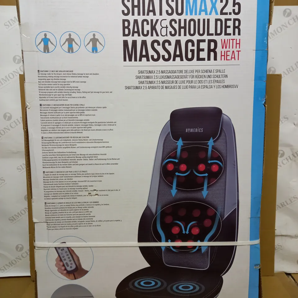BOXED HOMEDICS SHIATSU MAX 2.5 BACK AND SHOULDER MASSAGER