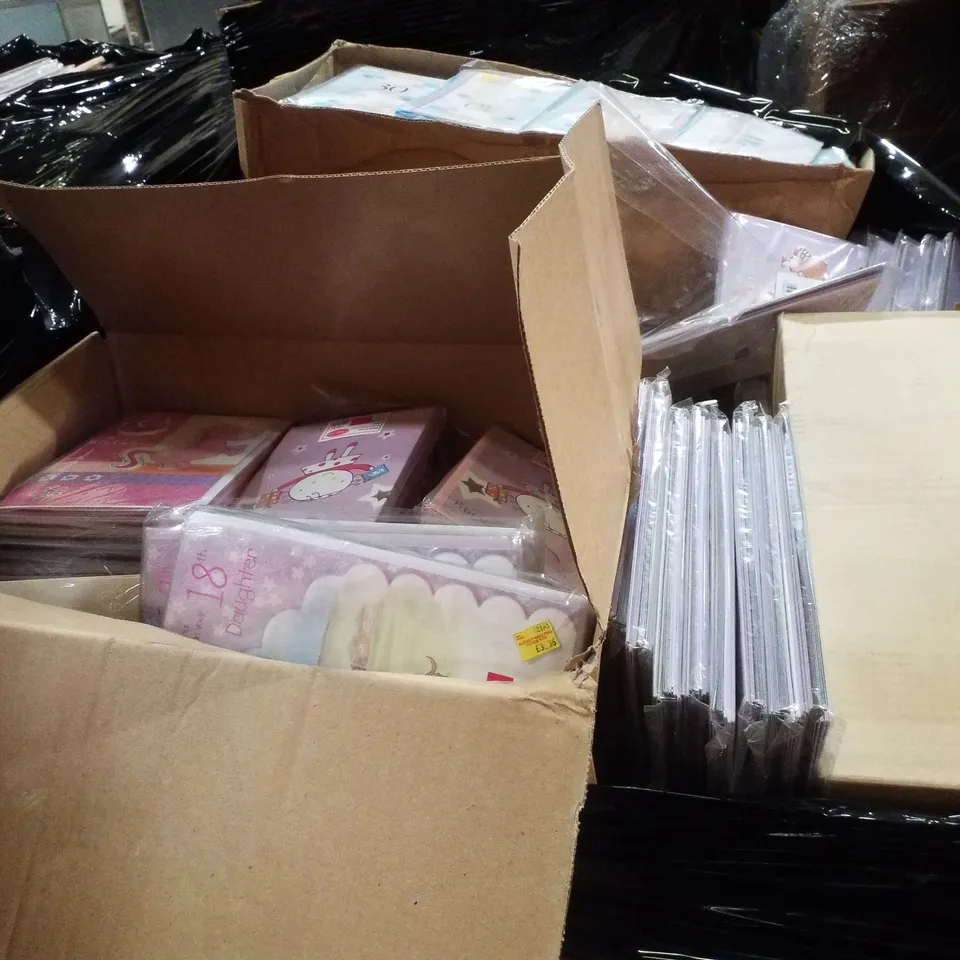 PALLET CONTAINING LARGE QUANTITY OF ASSORTED GREETINGS CARDS