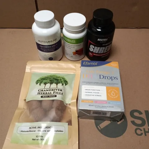 APPROXIMATELY 15 ASSORTED VITAMIN/HEALTH AID PRODUCTS TO INCLUDE HERBAL PILLS, DHA DROPS, HERBAL EXTRACT ETC 